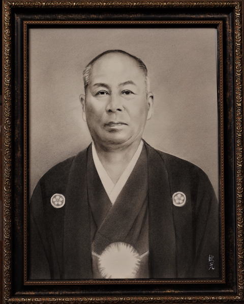 コンテ白黒肖像画（茨城県のお客様）２０２３年制作