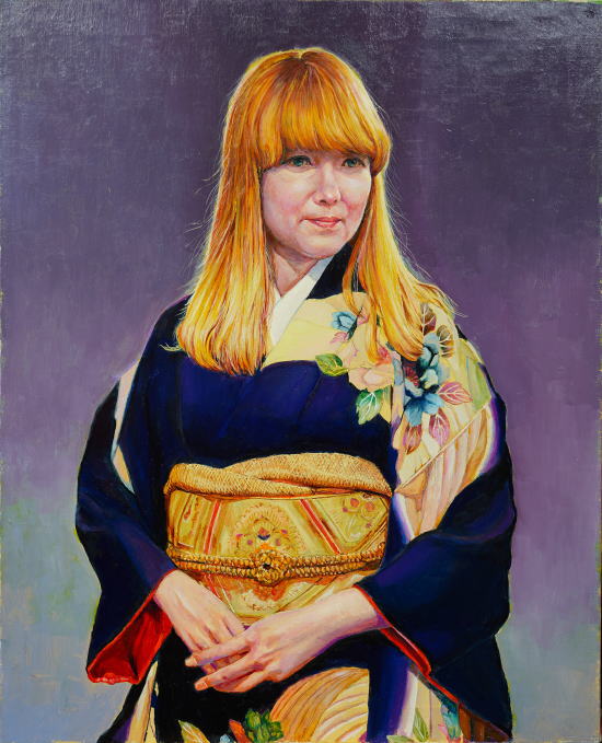 和装油彩肖像画