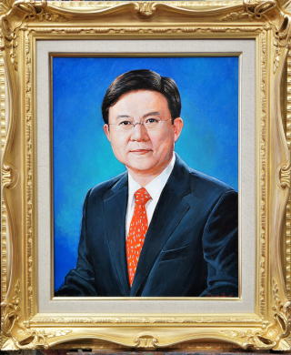 大学教授油彩肖像画