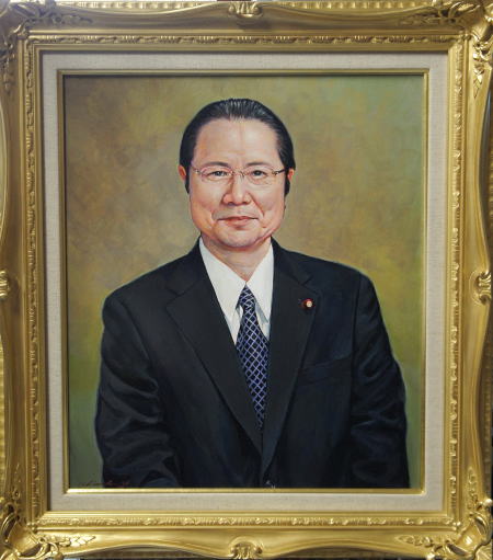 衛藤征士郎衆議院議員油絵肖像画２０１５年